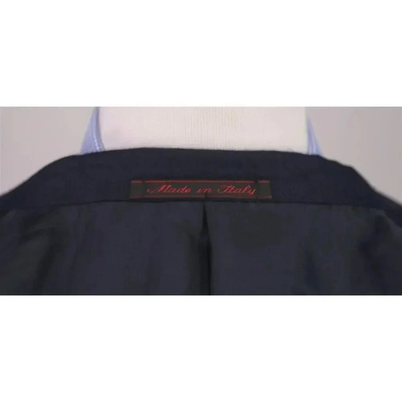 Giuseppe New York Bespoke Navy Blue 100% Cashmere Patch Pocket Blazer Jacket 42R - Picture 12 of 12